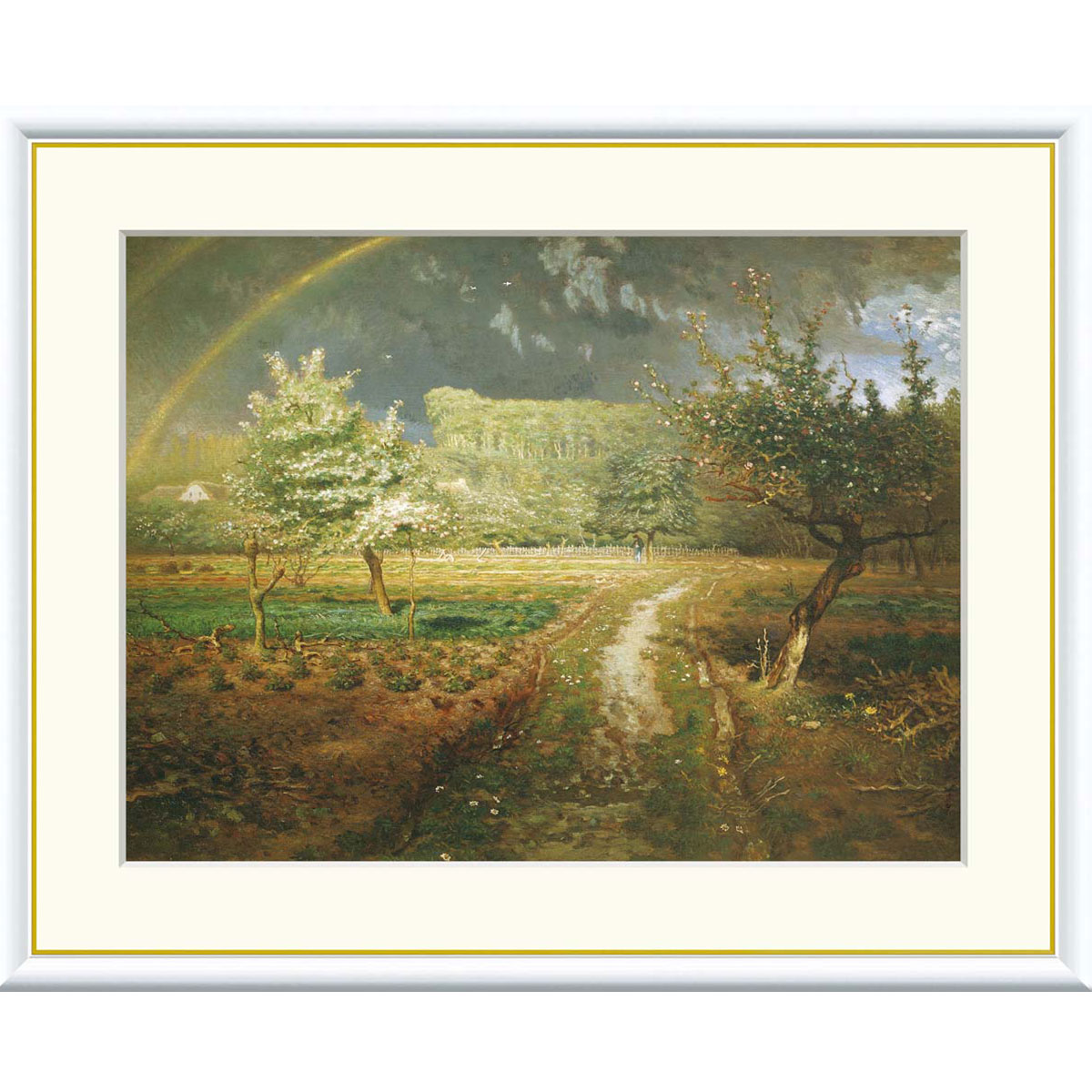 Authentic Japanese Framed Millet 'Spring' F8 Size High-Quality Hand-Colored Art Print, Direct from Japan - authentic Japanese product from J-Fair